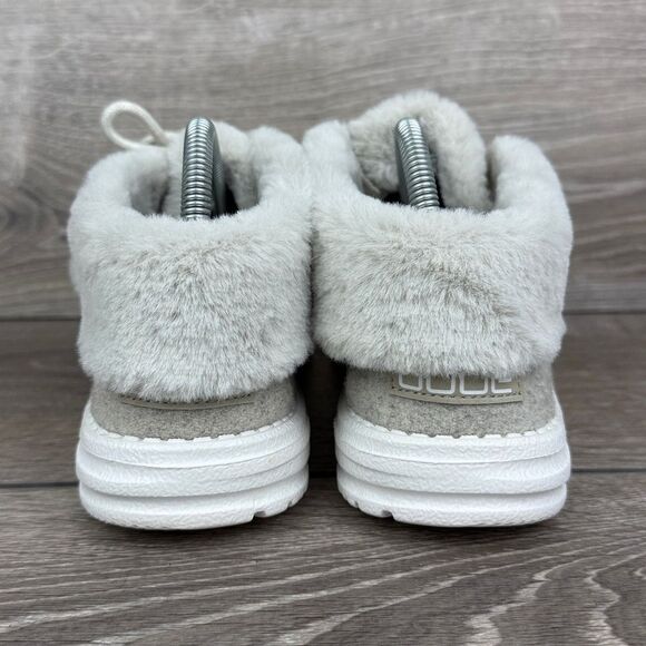 Hey Dude Britt Cream Mid Lace Up Women’s Sz 8 Faux Fur Lined Ankle Boots - Picture 4 of 10